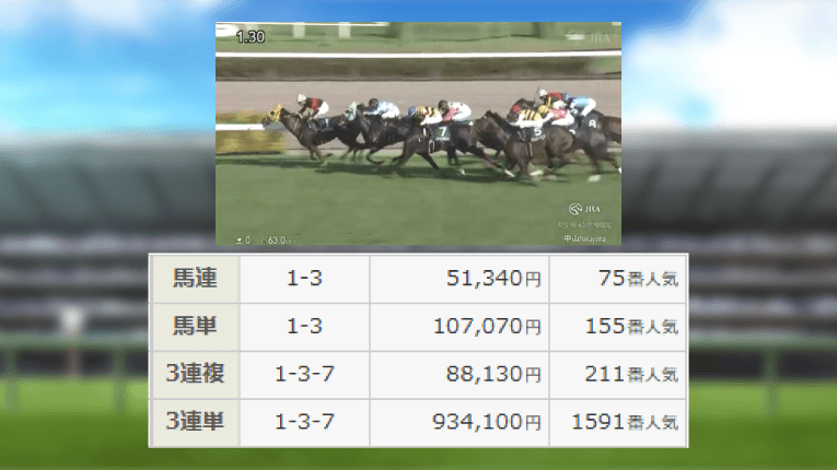中山11Rのレース結果