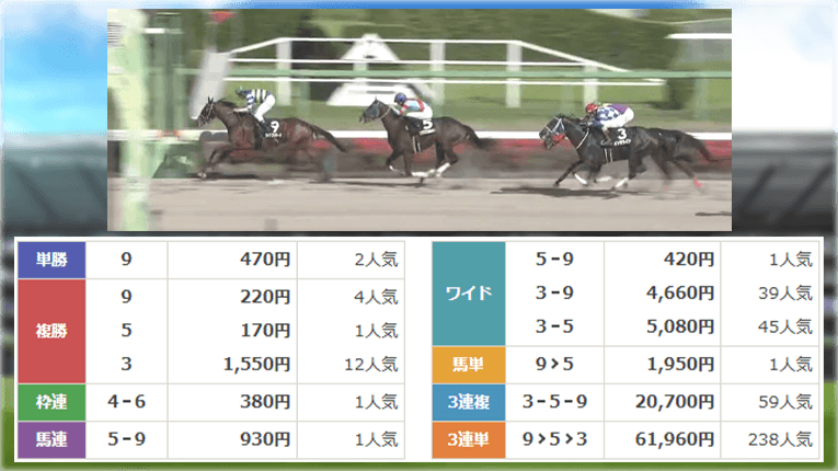 中山10Rのゴール前の様子とレース結果